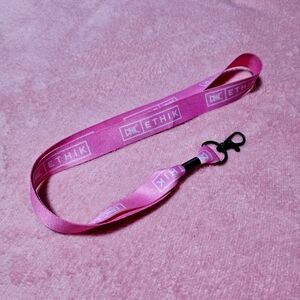 Ethik Pink w/ White Writing Lanyard.